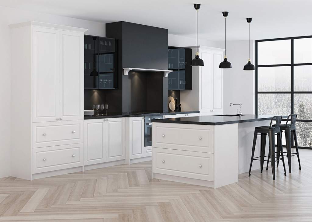 Modern kitchen interior. 3D rendering.